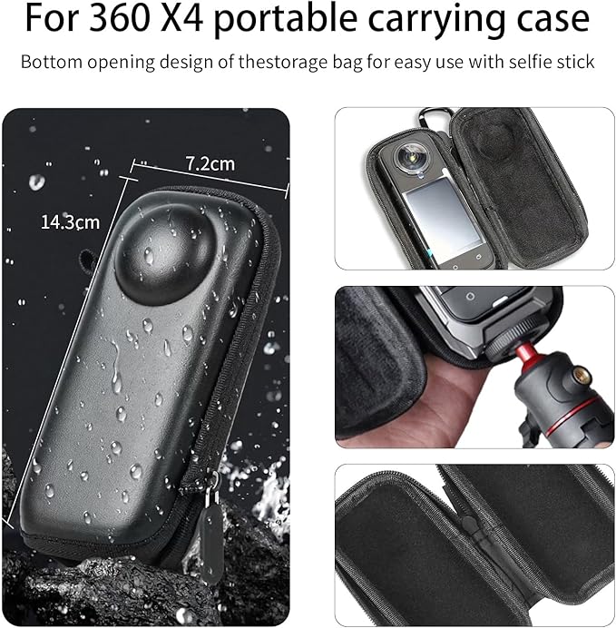 JasonMighty For Insta 360 X4 (NO X4 AIR) Action Camera Protector Accessories Kit Include Camera Case/Silicone Cover/Lens Guards/Screen Tempered Glass