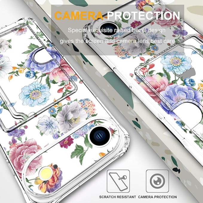 Compatible with iPhone 17 Air Case Card Holder for Women Cute Design,Wallet Phone Cases Transparent Cool Kawaii Protective (Clear Amazing Lovely Flowers)
