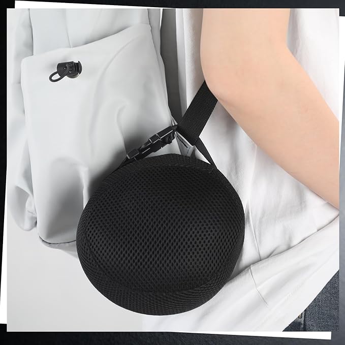 Shinylin 1 Pack Black Neck Pillow Travel Case Compact Carrying Case Bag for Airplane Train Journey Quick Release Clasp Attaches to Luggage (Pillow Not Included)