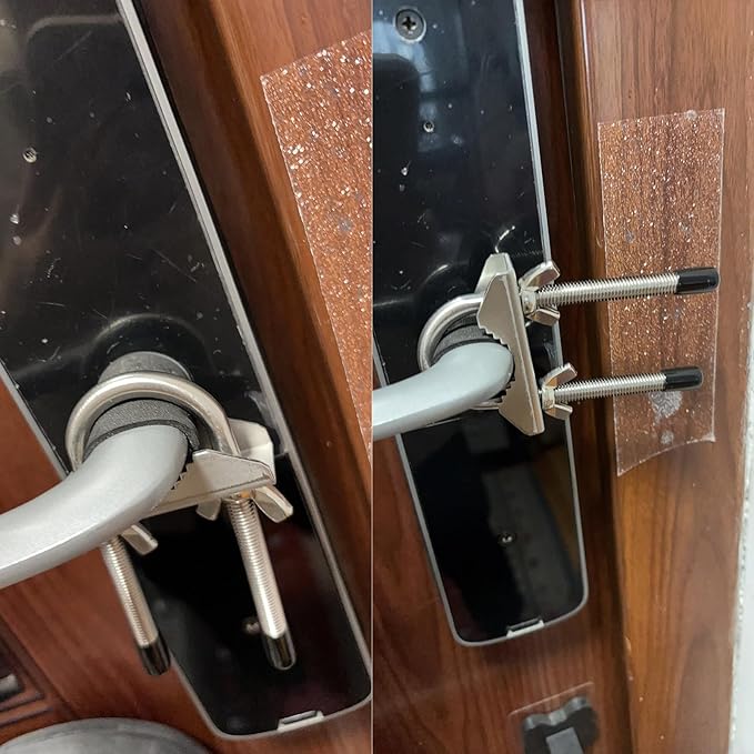 Portable Door Lock for Travel, Heavy Duty Security Lock for Outward Opening Doors, Adjustable Stainless Steel Safety Device for Hotel Room/Home/Apartmen