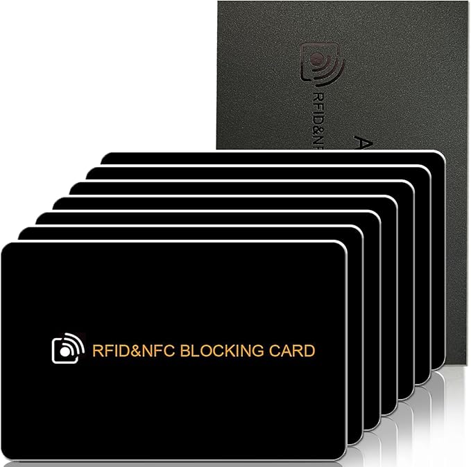 AYAIM 7Pack RFID Blocking Card, Protection Entire Wallet Shield, Credit Card Protector NFC Bank Debit Blocker, Identity Theft Prevention for Passport Travel Security, Perfectly Fits in Purse
