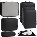 Bagail Ultralight Compression Cubes 7 Set - 3 Packing Cubes, 3 Organizers, and 1 Shoe Bag