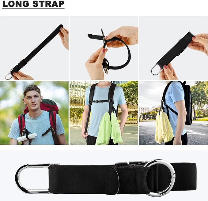 ZINZ Elastic Jacket Gripper Travel Strap with D-Ring Hooks and Buckle, Suitcase Straps Belts Travel Accessories, Makes Your Hands Free