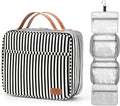 Bosidu Hanging Travel Toiletry Bag,Large Capacity Cosmetic Travel Toiletry Organizer for Women with 4 Compartments & 1 Sturdy Hook,Perfect for Travel/Daily Use/Christmas