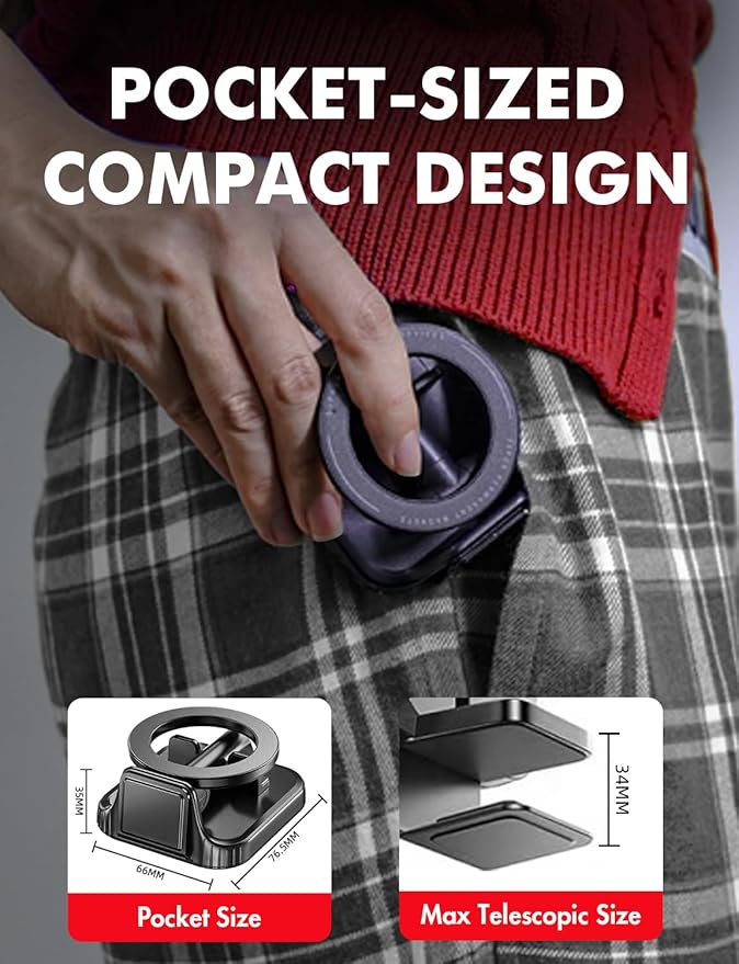 Travel Depot Travel Essentials Airplane Phone Holder for MagSafe Accessories, Handsfree Airport Essentials Plane Phone Holder Travel Gadgets Long Flight Must Haves for MagSafe Mount fits iPhone 16/15