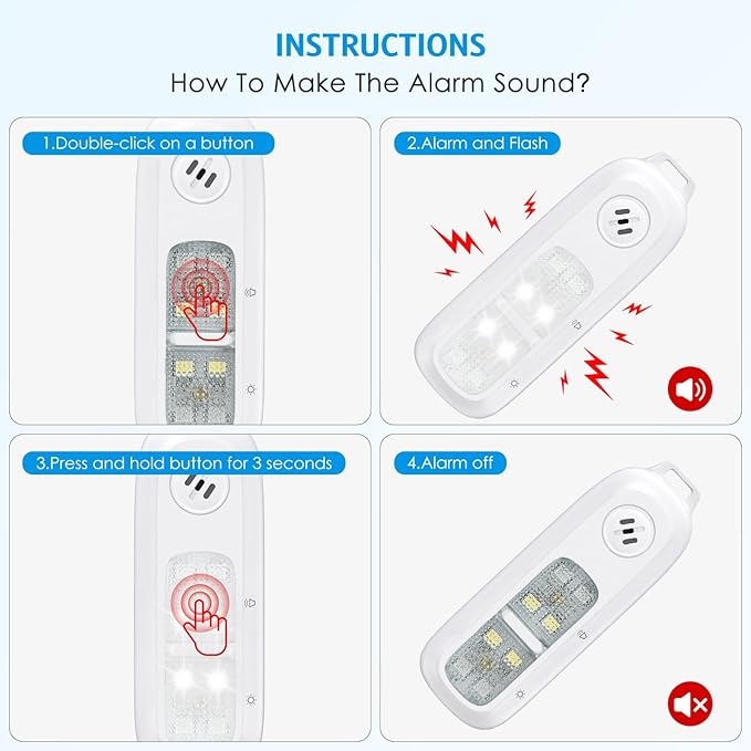 AMIR Personal Safety Alarm for Women, Rechargeable Clip On Flashlight, 130 dB Safe Sound Personal Alarm with Strobe Lights, Running Lights for Runners, 4 Light Modes