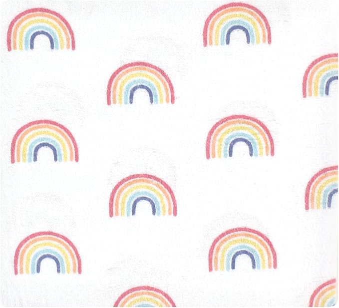 Hudson Baby Unisex Baby Cotton Flannel Receiving Blankets, Creative Rainbow, One Size