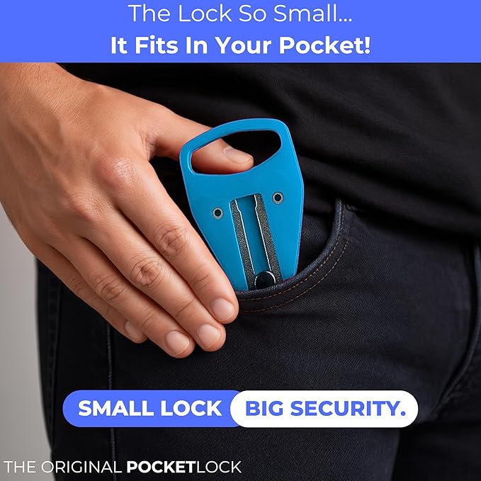 Portable Door Lock for Travel – Hotel Door Locks for Travelers Security – Door Safety Lock from Inside for Home & Apartment – Travel Locks for Hotel Rooms – (Blue)