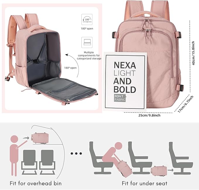 Travel Backpack For Women Men,Airline Approved Carry on Backpack,Casual Daypack for Business Travel Essentials (White)