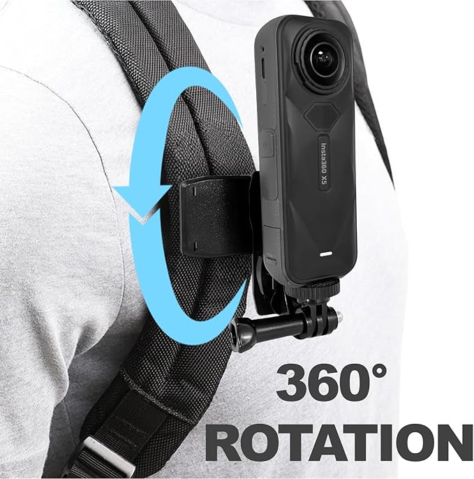 Accessories Set for Insta360 X5 X4 X3 X2 X, Head Strap Mount + Chest Mount Harness + Backpack Clip Holder + 360°Rotating Wrist Strap Compatible for GoPro Hero, DJI OSMO Action Camera and AK ASO