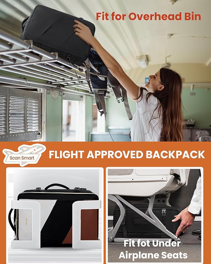 LOVEVOOK Travel Carry on Backpack, Large 40L Personal Item Travel Bag for Men & Women Flight Approved with 3 Packing Cubes, Suitcase Water Resistant Luggage Daypack Business Weekender Bag