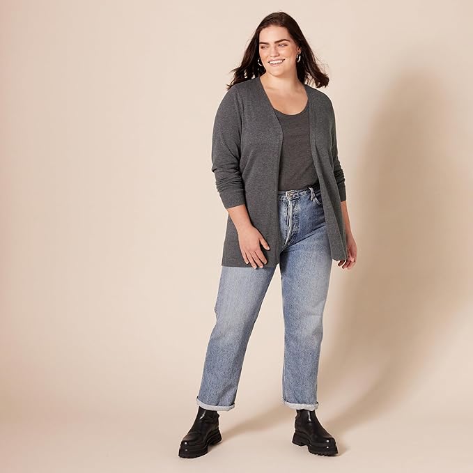 Amazon Essentials Women's Lightweight Long Sleeve Open-Front Cardigan Sweater (Available in Plus Size)