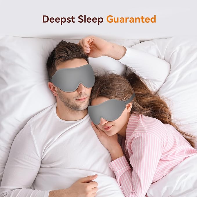 EVA BELLE Sleep Mask, Light Blocking Eye Sleeping Mask for Women Men, Adjustable 3D Memory Foam, Adjustable