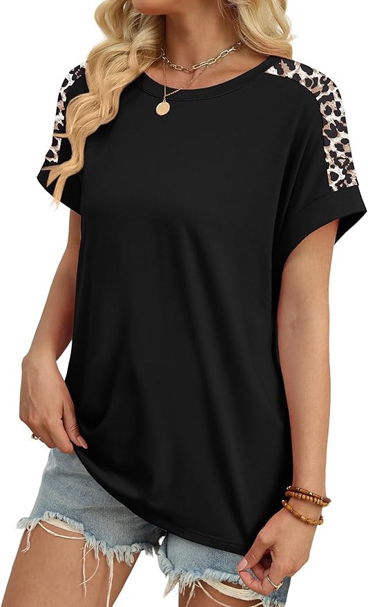 WIHOLL Womens Tops Short Sleeve Shirts Summer Outfits 2026 Spring Dressy Casual Clothes Clothing