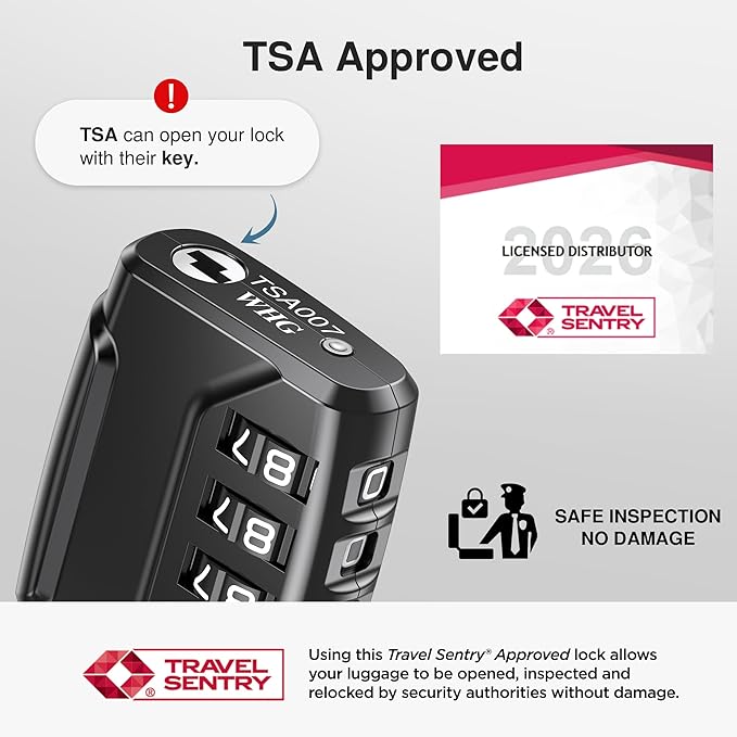 Puroma 2 Pack TSA Approved Luggage Locks, 4 Digit Combination Travel Cable Locks Resettable Code Lock with Zinc Alloy Body for Suitcase, Toolbox, Backpack, Bag, Gym Locker (Black)