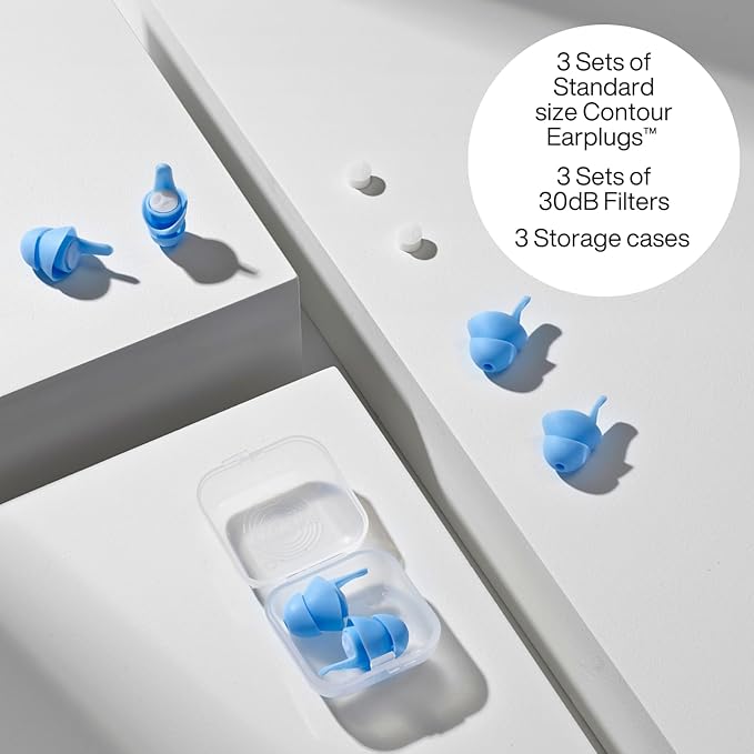 EARPEACE Ear Plugs for Sleeping - Noise Reduction Ear Plugs with Soft Silicone for Sleep & Night Comfort - Noise Cancelling up to 30dB, Sound Reduction Sleep Earplugs - 3 Sets, Standard Size With Case