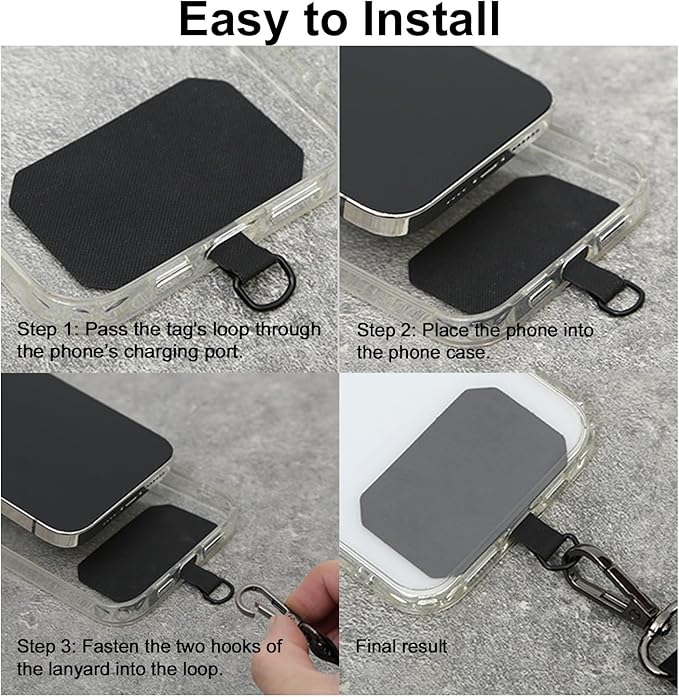 Cell Phone Lanyard Crossbody Anti-theft - 1 Adjustable Neck Strap with 3 Rings for Hanging Airpods/Wallet/Sunglasses, 1 Wrist Strap, 2 Metal Tether Tab, 3 Metal Carabiners, Airplane Travel Essentials