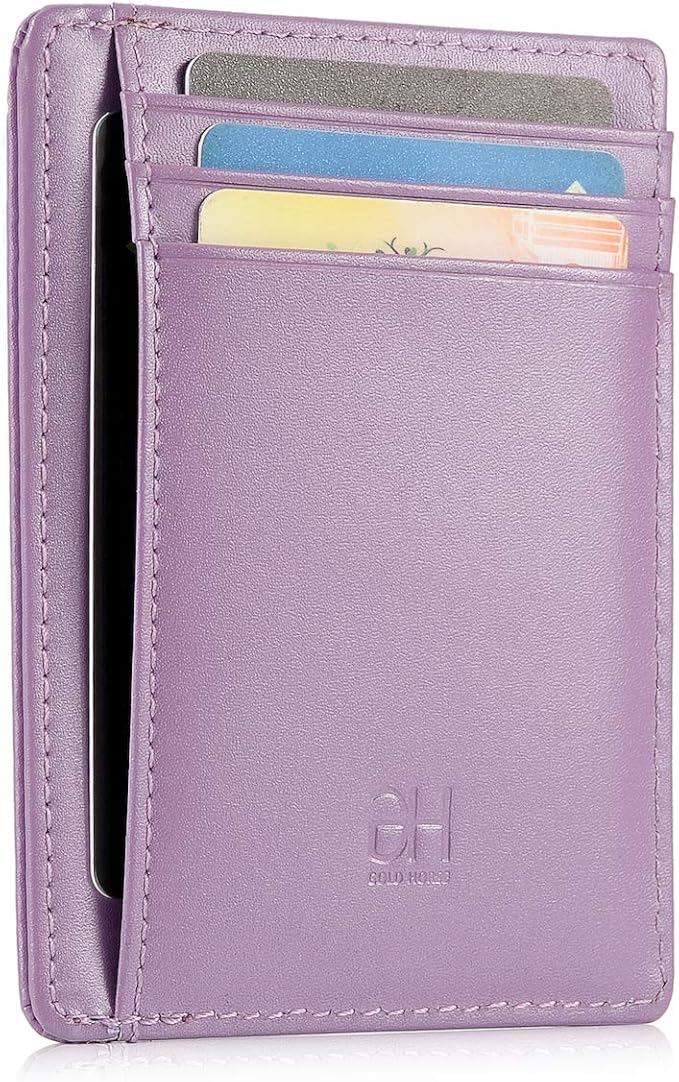 GH GOLD HORSE Slim RFID Blocking Card Holder Minimalist Leather Front Pocket Wallet for Women | Slim, RFID Blocking, Minimalist, Front Pocket