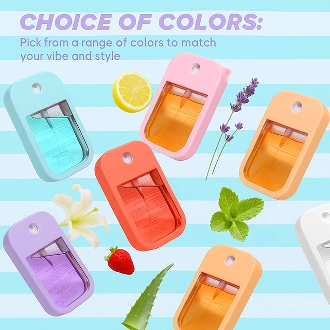 SAANG & JAT Hand Sanitizer Spray Case Compatible with Touchland, Silicone Holder Cherry Keychain for Touch Land Mist Case