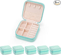 5pack/PU Leather Travel Jewelry Case, Mini Jewelry Box, Small Jewelry Organizer Portable Display Jewelry Storage Case for Rings Earrings Necklace Bracelet Bangle for Girls Women(Blue)