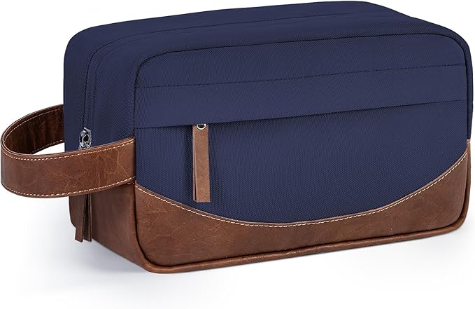 Travel Toiletry Bag for Men, Hanging Toiletry Organizer, Water Resistant Shaving Kit with Large Capacity for Travel Accessories (Blue, Medium)