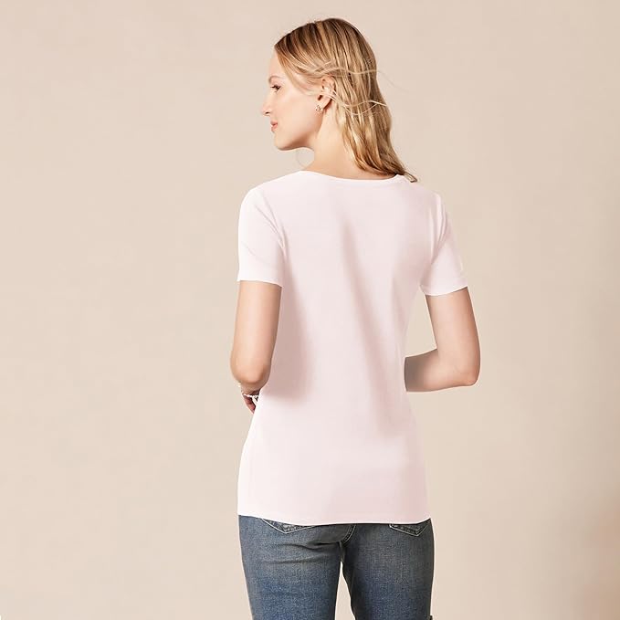 Amazon Essentials Women's Regular-Fit Short-Sleeve T-Shirt (Crewneck and V-Neck Options), Multipacks