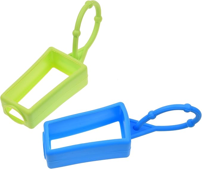 Kare & Kind 7x Silicone Hand Sanitizer Protective Cases (empty) - Soft Smooth Holders for 30ML Bottles - Comes with Soft Adjustable Loops for Backpacks, Keychains - Use for Travel, Home