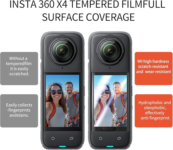 JasonMighty For Insta 360 X4 (NO X4 AIR) Action Camera Protector Accessories Kit Include Camera Case/Silicone Cover/Lens Guards/Screen Tempered Glass