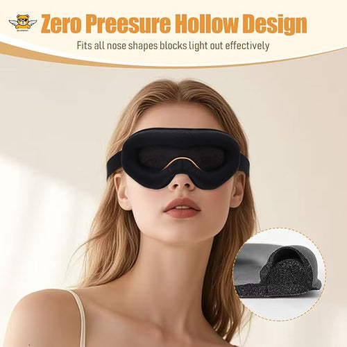 100% Light Blocking Sleep Mask Set, Only 0.73oz Light Comfortable 3D Contoured Memory Foam, Blink Freely Eye Masks for Sleep, Travel, Nap, for Women, Purple