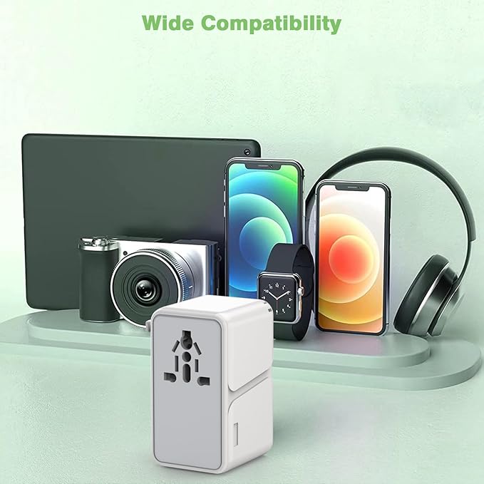 Universal Travel Adapter,35W 4 USB Port(3C/1A) International Power Adapter,European Travel Plug Adapter Retractable Type-C Cable+USB C 6FT Cable,Worldwide Plug Charger for EU UK USA AUS(Type C/G/A/I)