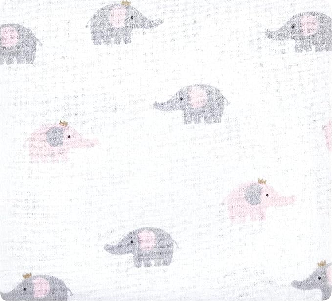 Hudson Baby Unisex Baby Cotton Flannel Receiving Blankets, Pink Gray Elephant, One Size
