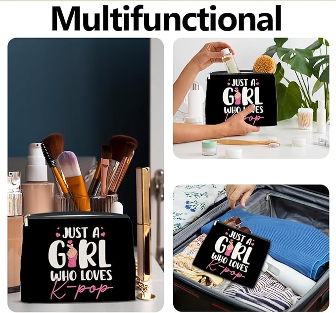 LyoGao K-Pop Gifts for Teen Girls, Kpop Music Lover Makeup Bag Korean Drama Cosmetic Bag for K-Pop Lover Team Music Singer Fan