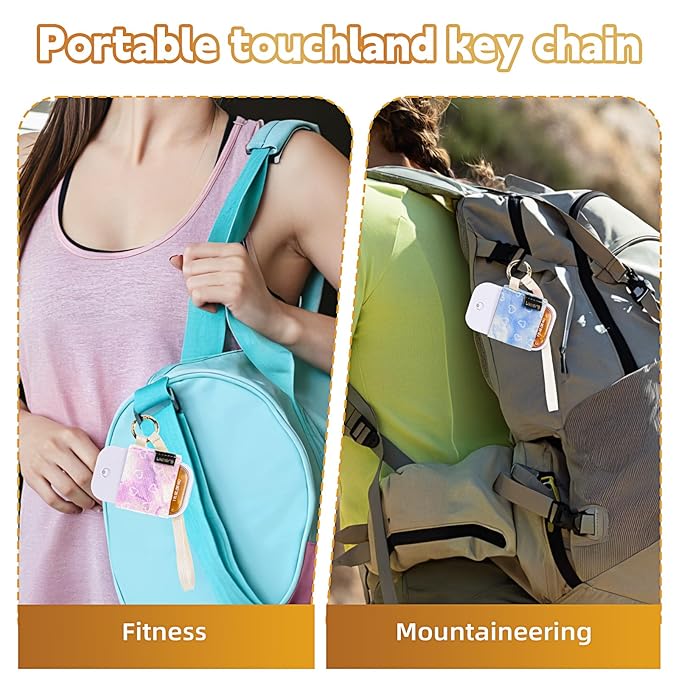 Likesing Hand Sanitizer Spray Sleeve Compatible with T0uch-land, 4 Elastic Handsanitizer Travel Size Holder with Keychain and Wrist Strap for T0uch-land Case for Glow Mist and Power Mist(Marble)
