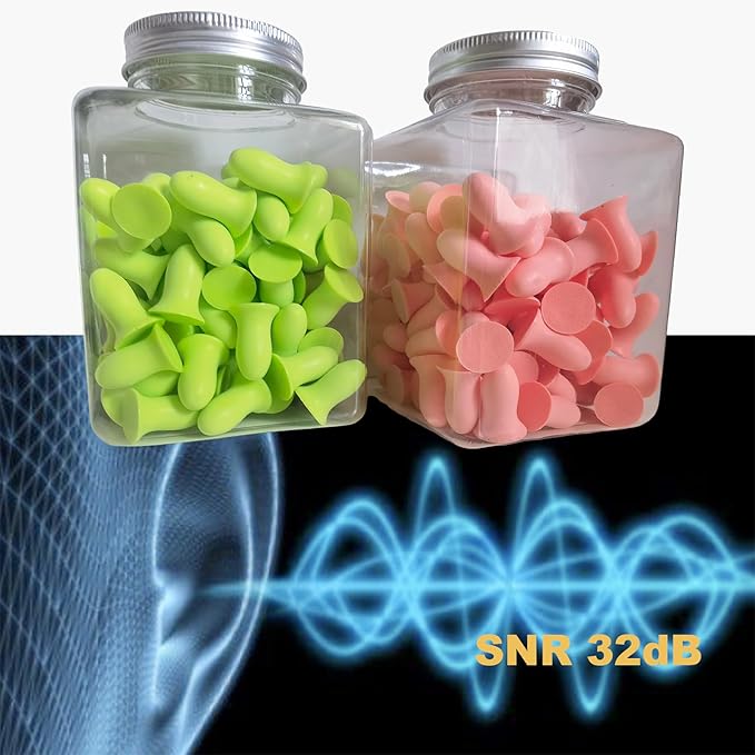Fan Wu Soft Foam Earplugs 50 Pairs – 32dB Noise Reduction for Sleeping, Travel & Work | Small/XS Size for Kids & Women & Petite Adults | Reusable Comfort Fit | Pink