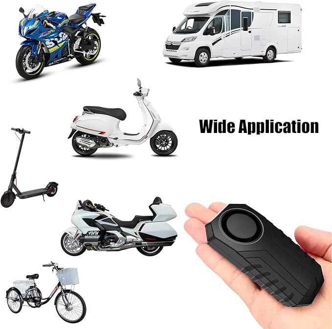 Bike Alarms for Ebikes, 113db Loud Ebike Alarm Anti Theft with Remote, Motion Sensor Scooter Alarm，Waterproof, Sensitivity Adjustable & SOS, for Motorcycle Bicycle Tricycle Mobility