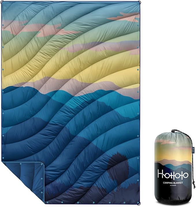 Camping Blanket,Lightweight Puffy Printed Camping Blanket Packable Outdoor Blanket for Camping,Traveling, Stadium, Hiking, Picnics
