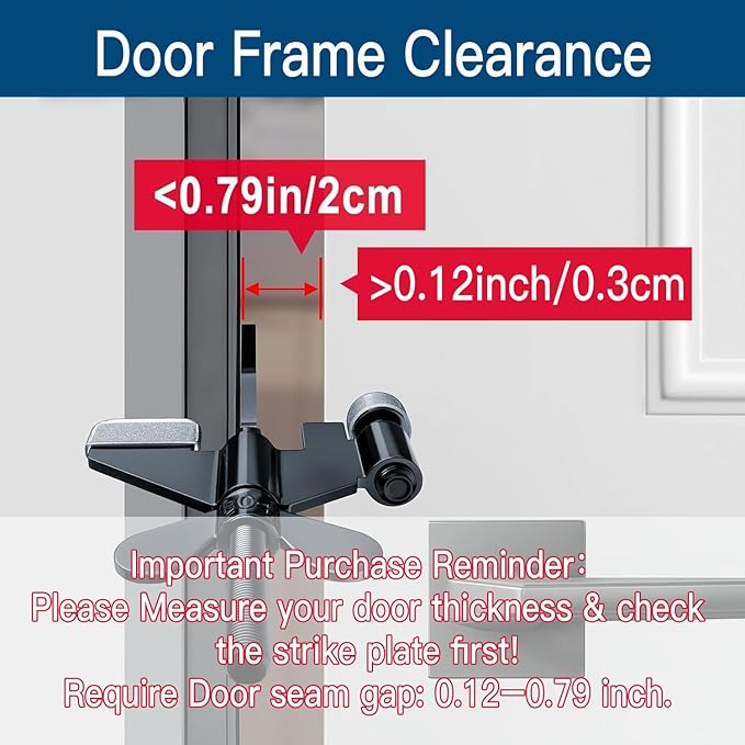 1 Pack Door Stop Alarm with Adjustable Portable Door Lock 120 dB Travel Door Stopper Door Wedge Alarm with 3 Levels Sensitivity for Hotel, Home, Apartment