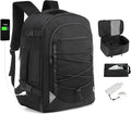 Carry on Travel Backpack, Flight Approved Personal Item Bag for Men Women, Door Lock, USB A/C Port, Shoe Bag, Fits 16" Laptop, Black