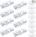 Tatuo 8 Pcs Cable Organizer with 80 Wire Ties, Plastic Cord Storage Charger Box Electronics Organizer with Adjustment Compartments Cable Storage for Drawer Home Office Desk Accessories (Clear)