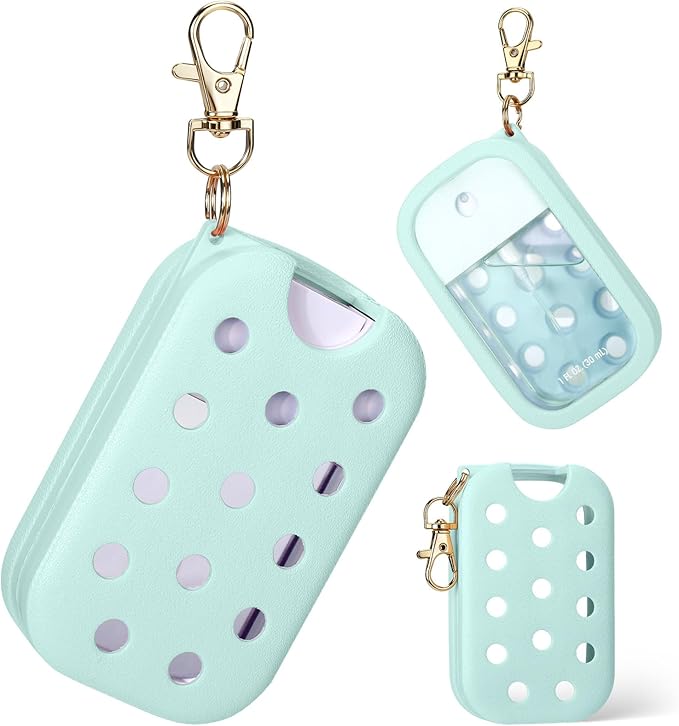Palksky Hand Sanitizer Spray Case for Touchland,Hand Sanitizer Case with Keychain Holder for Power Mist and Glow Mist1 fl OZ Travel Size(Blue),Not Include Spray