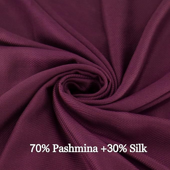 Soft Silky Pashmina Shawl Wraps Solid Colors Scarf for Wedding Evening Dresses