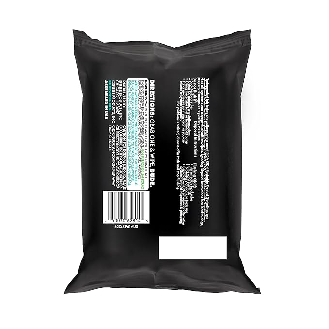 DUDE Wipes Unscented Travel Wipes - 1 pack (18 Count) - Extra-Large Adult Flushable Wipes for Sensitive Skin - Infused with Vitamin E and Aloe - Septic and Sewer Safe