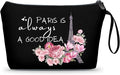 Paris Travel Gifts - Unique Cosmetic Bags for Women, Make Up Bag for Traveling for Her