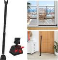 Security Door Stopper with Alarm & Sliding Patio Bar, 120db Loud Alert Adjustable Security Jammer Door Security Bar Window Child Proof Heavy Duty Door Stoppers for Home Apartment Travel - Black