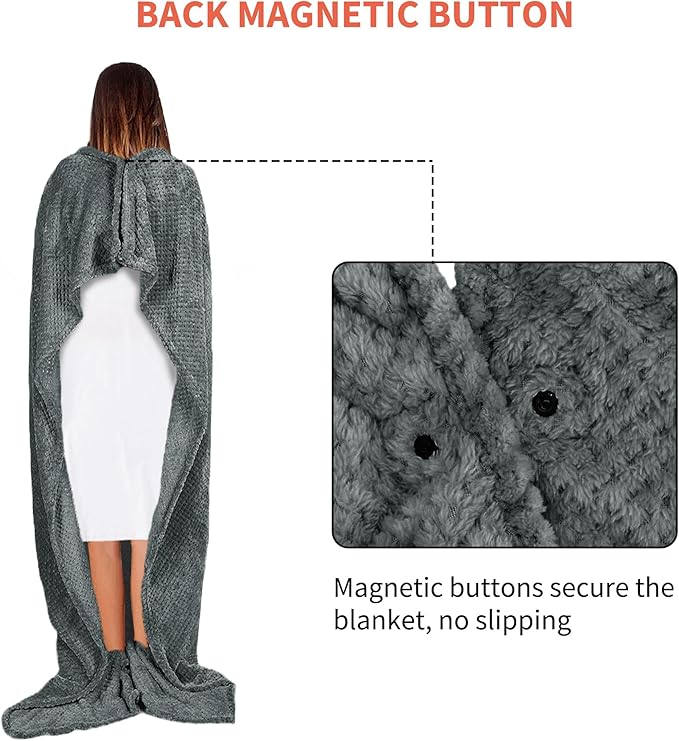 Tirrinia Travel Blanket Compact with Bag, Soft Lightweight Wearable Blanket with Foot Pockets, Airplane Travel Essential Gift