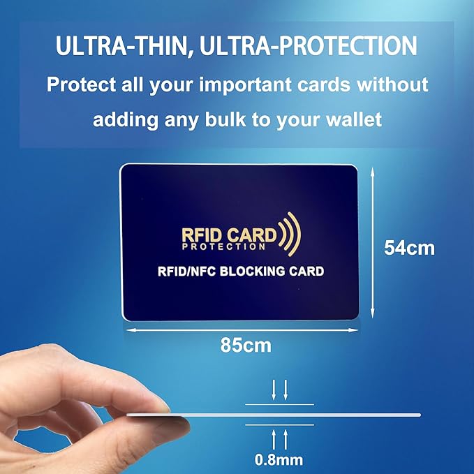 5-Pack RFID Blocking Cards | Contactless NFC/RFID Credit Card & Passport Protector | Anti-Skimming Shield for Wallets | 1 Card Shields Entire Wallet | Ultra-Slim Design for Men & Women