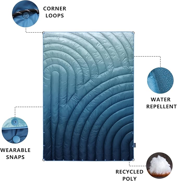 Camping Blanket,Puffy Blanket Lightweight Packable Camping Blanket Outdoor Blanket for Camping,Traveling, Stadium, Hiking, Picnics