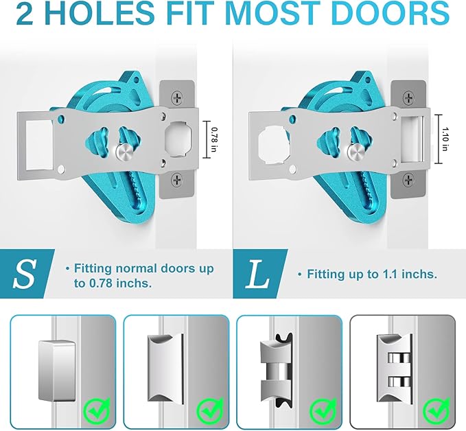 Metal Portable Door Lock for Travel Hotel Room Safety - Hotel Door Locks for Travelers Security, Extra Door Lock from Inside, Apartment Room Security Latches & Bolts Travel Essentials,Blue