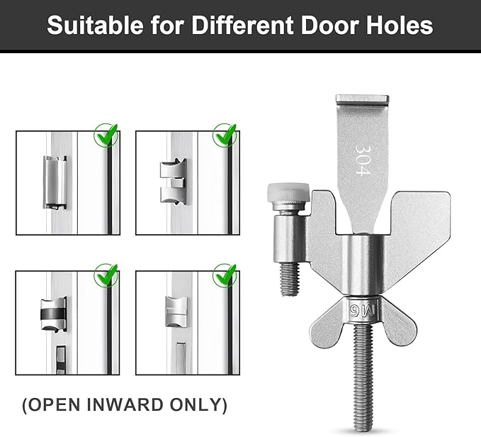 AceMining Upgraded Portable Door Lock Home Security Door Locker Privacy Perfect for Traveling Hotel Home Apartment College and Travel Lockdown Locks for Additional Safety, Silver
