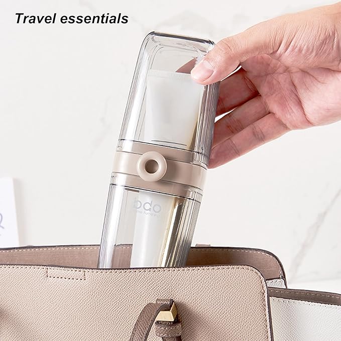 Toothbrush Travel Case Portable Clear Grey Toothbrush Holders with Cover, Leakproof Toothbrush & Toothpaste Holder for Traveling School Camping Business Trip Bathroom